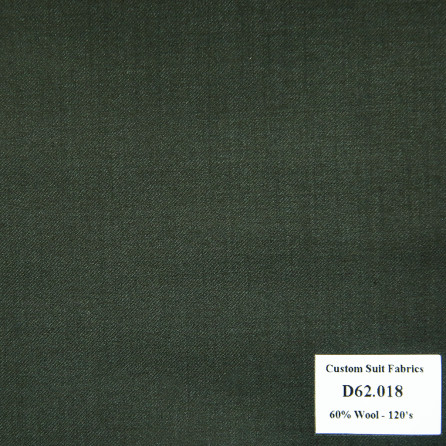 D62.018 Kevinlli V4 - Vải Suit 60% Wool - Xanh Lá olive Trơn